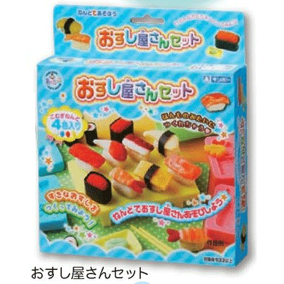 道具や型を使って、自分のオリジナルを作ろう！　銀鳥産業　ねんど押し型シリーズ・おすし屋さんセット