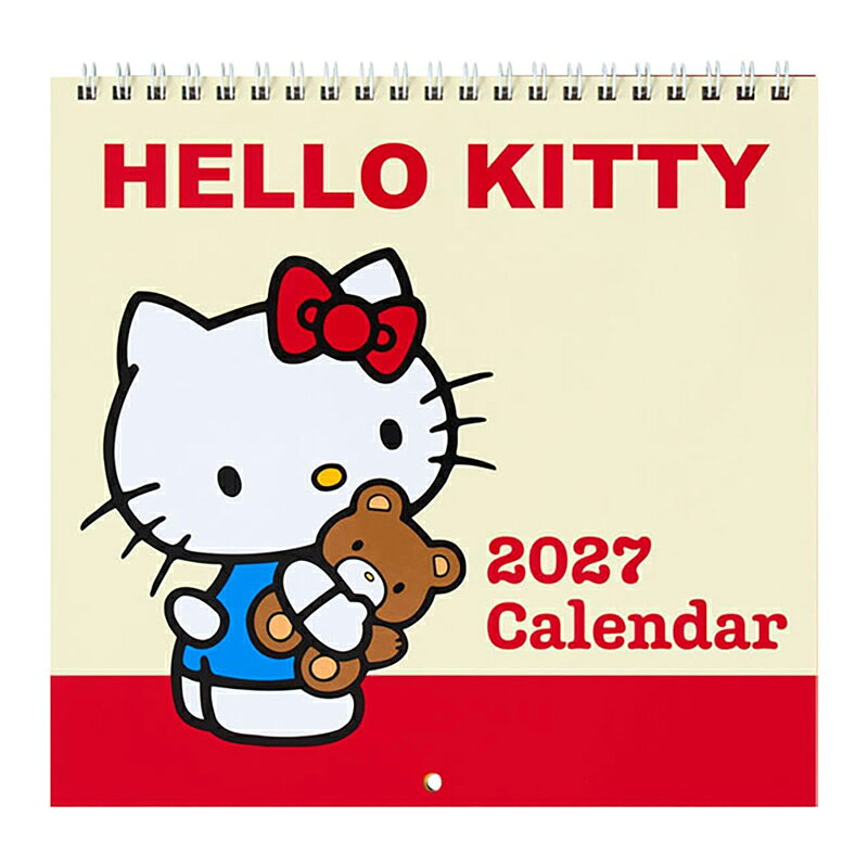 サンリオ 2027年 リングカレンダーM ハローキティ 壁掛け 予定シール付き 書き込みスペース有 スケジュール管理