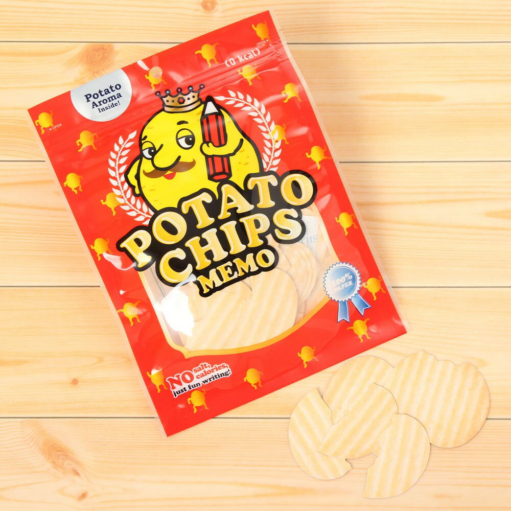 まるで本物！？ 海外のお菓子がそのまま文具に☆ 中身はチップのカタチをしたメモ CHIPSメモ(ポテトチップス）