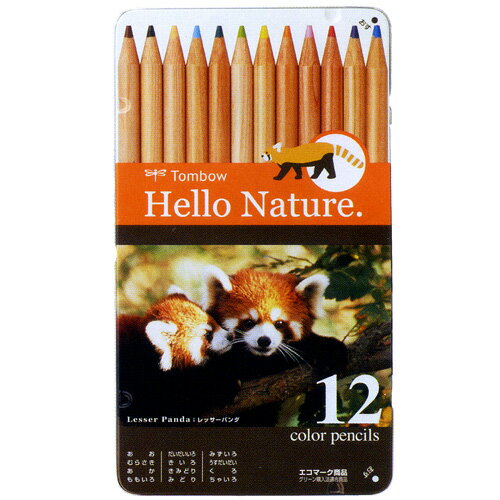 トンボの書き心地 木物語 ハローネイチャー色鉛筆12色・レッサーパンダ