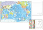 表に世界地図、裏に国旗一覧と世界の白地図を掲載 東京カートグラフィック 7mm罫線B5ノート"世界地図"