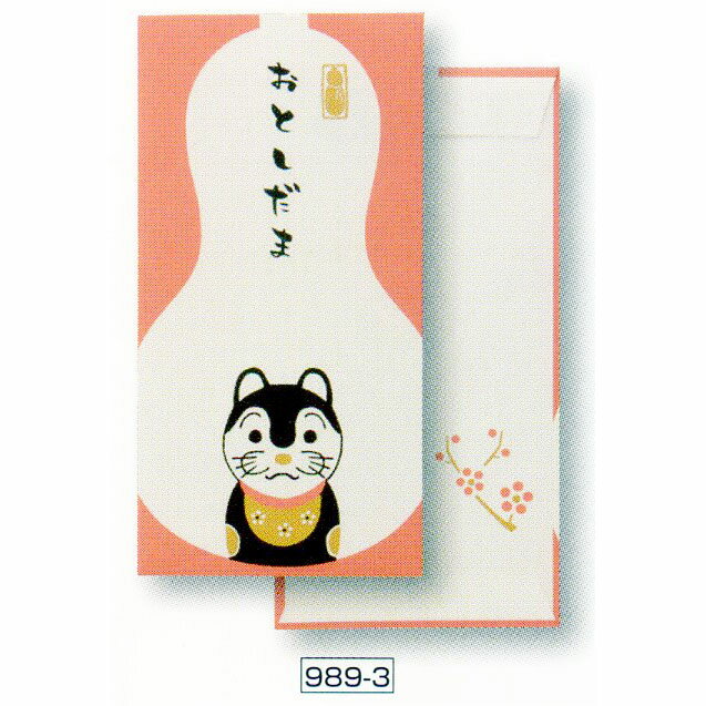 天一堂のおしゃれなシルク印刷 干支のお年玉袋・新札袋 戌年 桃