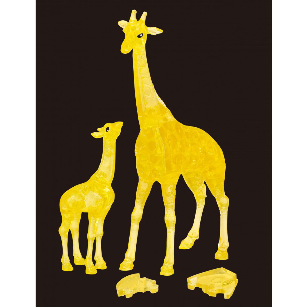 首の長い人気者の親子! ビバリー 立体クリスタルパズル