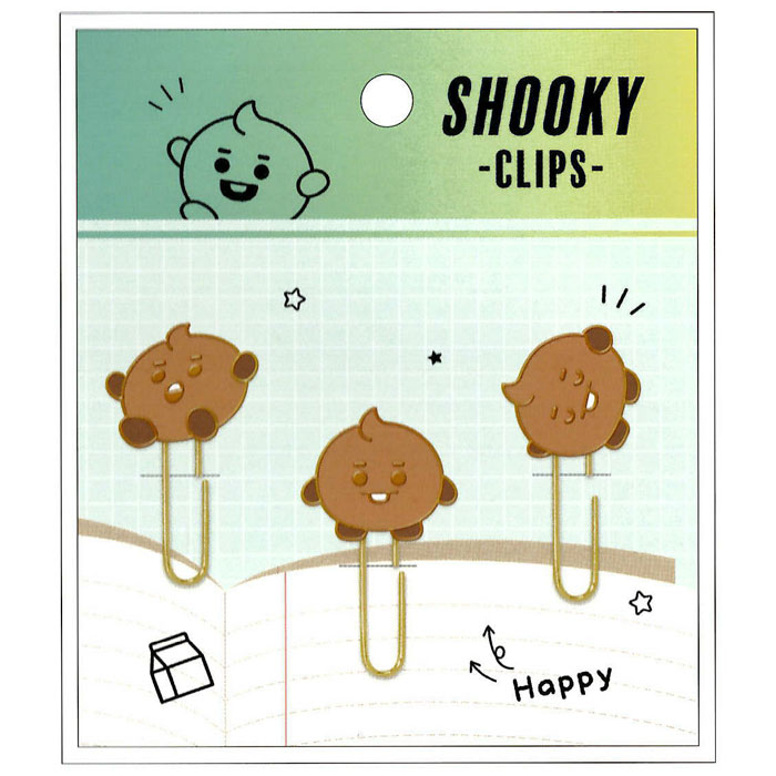 Kamio Japan BT21 SHOOKY LINE FRIENDS Character Mascot Clip Bookmark