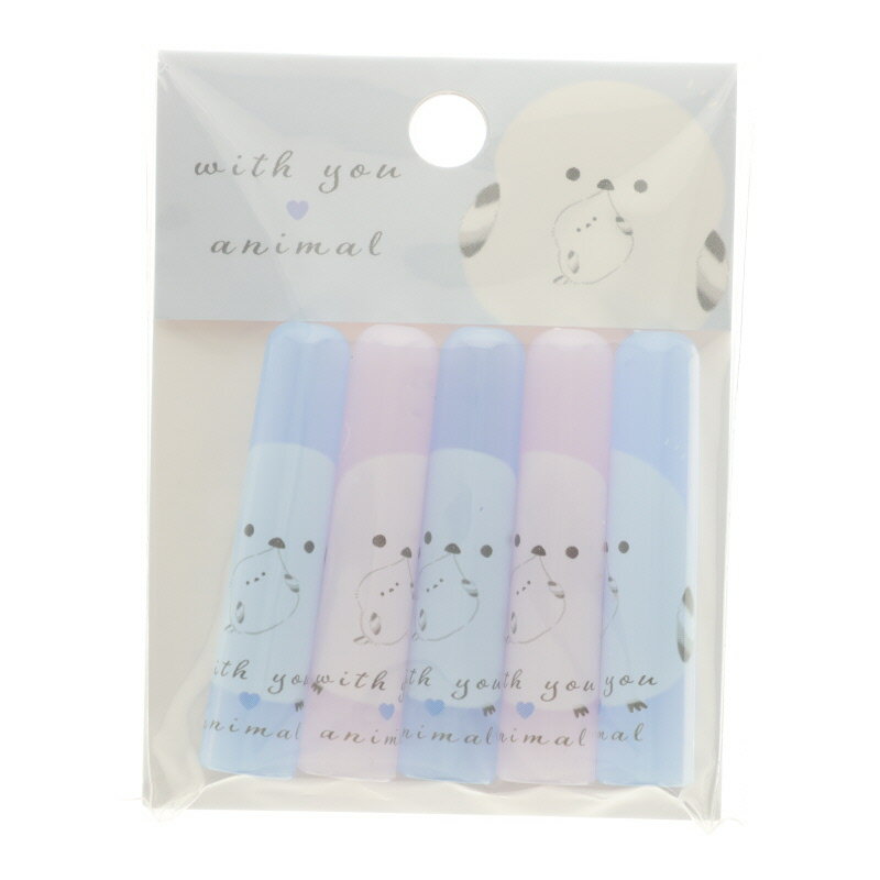 カミオジャパン with you animal 鉛筆キャップ シマエナガ 5本組 キュート 新入学 かわいい文具 日本製 女子文具 プレゼント