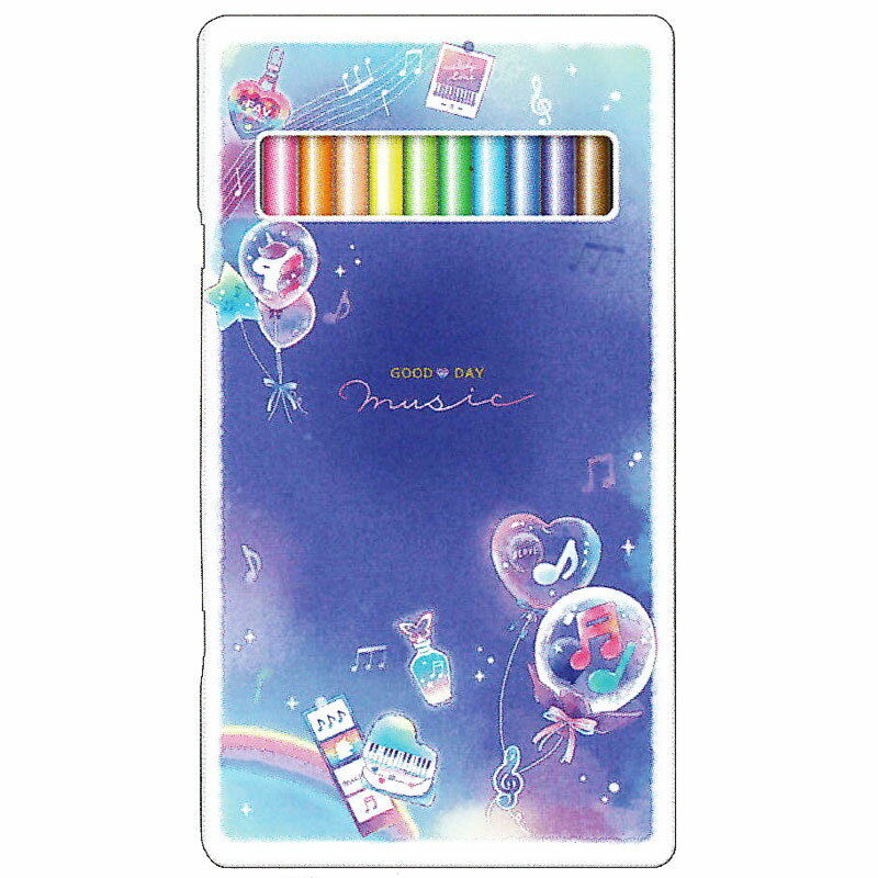 クラックス 缶ケース入り12色色鉛筆 GOOD DAY MUSIC 2022年 入学アイテム 名入れ お祝い 記念品 プレゼント ギフト