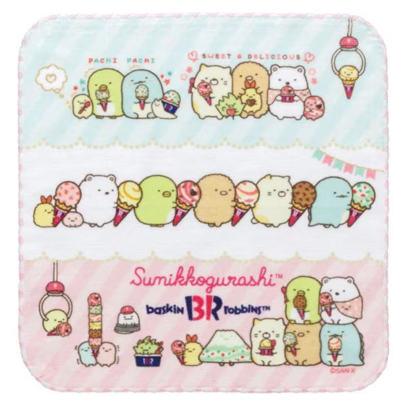 サンエックス すみっコぐらし サーティワンアイスクリーム ミニタオル コラボ 限定 かわいい プレゼント