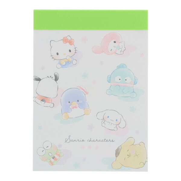 カミオジャパン ミニメモ ゆるっと サンリオキャラクターズ お花ちらし 2柄 70枚 プレゼント メモ帳 プチギフト お礼 20冊までメール便対応 文具 大人か...