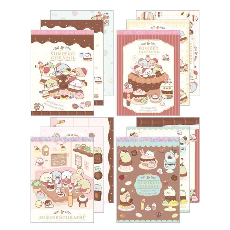 サンエックス すみっコぐらし 喫茶すみっコでチョコレートフェア クロスメモ 4個セット かわいい オシャレ