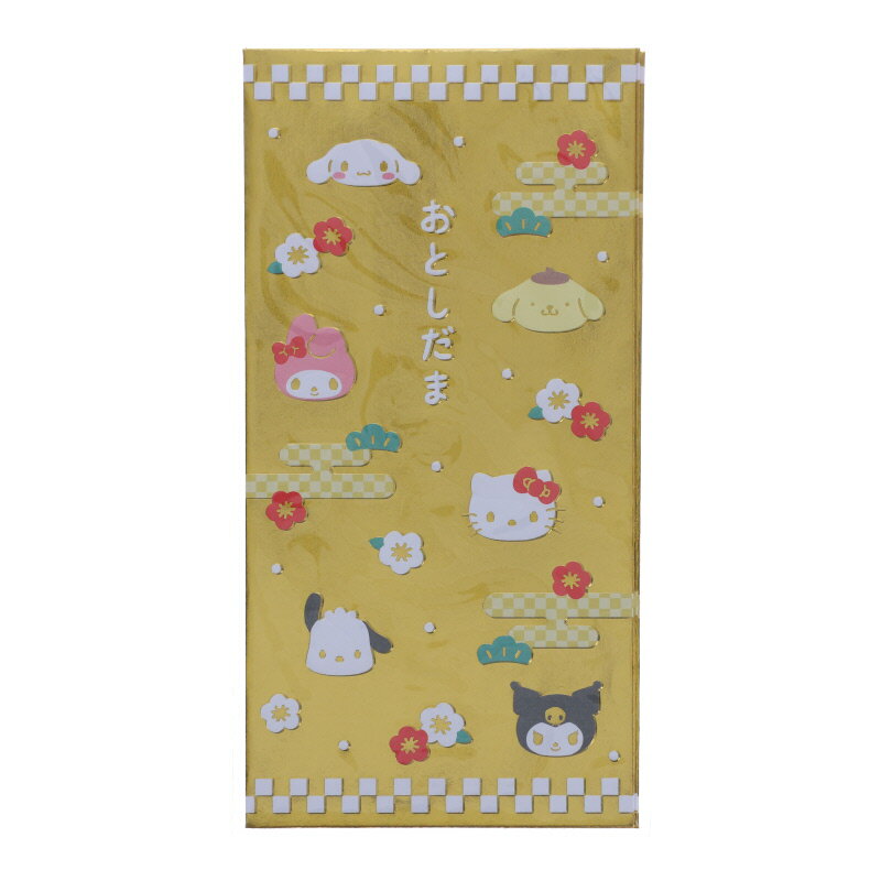 サンリオ MIX 金 ポチ袋 新札用 3枚入り 封シール付 折らずに入れられる 祝儀袋 お年玉袋 2025年 キッ..