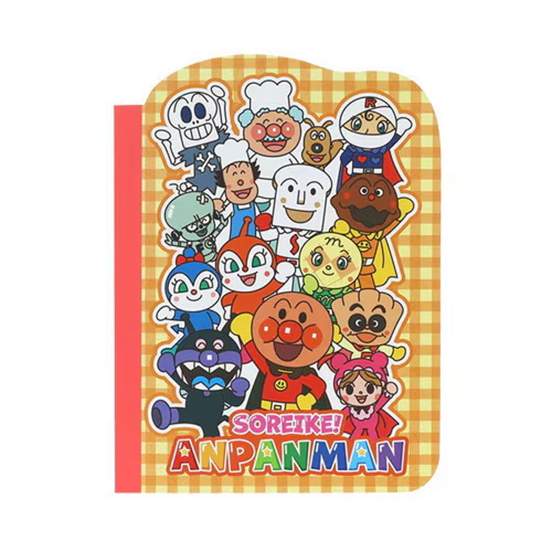 アンパンマンのキャラクターといっしょに楽しもう♪ 園児に絶大な人気を誇る「アンパンマン」　子供にとって学びの原動力は「やってみたい!」「おもしろそう!」という好奇心。 ●サイズ：約W93×H126×D6.5mm ●重量：約55g ●材質：紙 ●内容：本文50枚 ●製造：日本