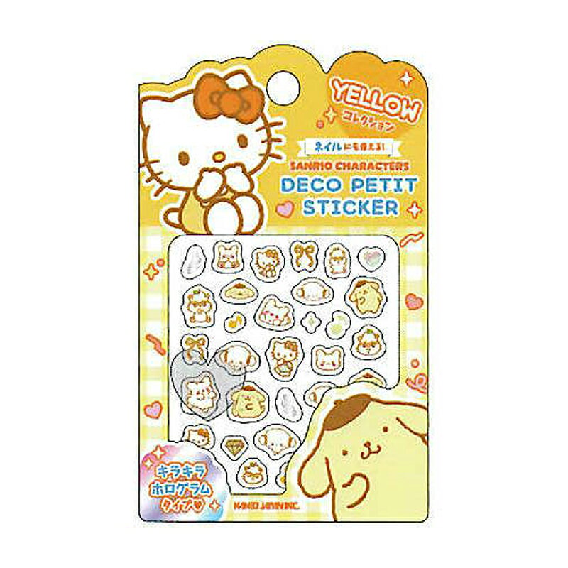 【商品説明】サンリオキャラクターズのかわいいデザインのデコプチステッカー。キラキラのホログラムで、ネイルやデコにぴったり☆ ■販売サイズ：約H115xD70x1mm 15g■材質：PET