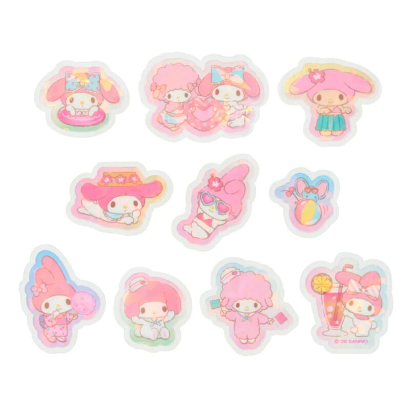 文具の森 楽天市場店のサンリオ 夏シール マイメロディ ドリンク デコレーション コラージュ かわいい プレゼント ギフト 限定｜アングル2