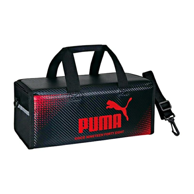 スポーツ界で多くのユーザーに愛される『PUMA』がステーショナリーになって登場！人気スポーツブランド「PUMA」の水彩えのぐセット。絵に必要なアイテムが入ったバッグです。バッグのフタが大きく開くので出し入れがしやすい！ クッション材入りのバッグで衝撃から荷物を守る。ショルダーベルト付きで持ち運びしやすい！バッグのマチ上部に通気性のいいメッシュ生地を使用。中身が蒸れず清潔に使える♪【本体サイズ】縦14.5cm&times;横33cm&times;厚さ15cm 1190g【材質】(バッグ)合成皮革、ポリエステル【内容】水彩絵の具12色、筆洗、二つ折りパレット、画筆ケース、画筆(6号/14号)、スポンジ