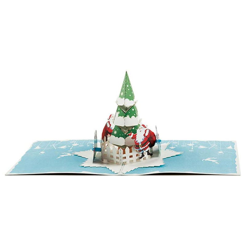 WAO!POP ポップアップカード ツリーとサンタ かわいい クリスマスカード グリーティングカード プレゼント メッセージカード