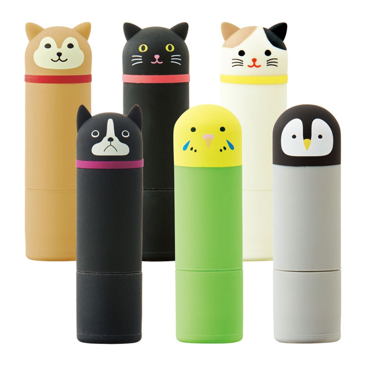 樂天商城 - A-7726 LIHIT LAB PuniLabo スタンプホルダー マグネットで自立するかわいい動物柄のスタンプホルダー