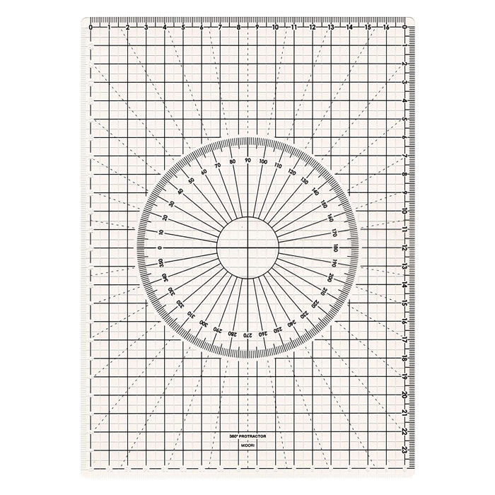 ミドリ 分度器下敷き B5 定規と分度器を兼ね備えた多機能下敷き