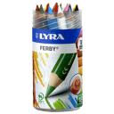 LYRA ファルビー 色鉛筆 18色 PPケース 三角軸 ショートサイズ 名入れ お絵描き キッズ プレゼント お祝い 画材