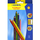 【名入れ無料】軽いなめらかな書き心地！　LYRA　カラージャイアント（軸カラー）六角軸色鉛筆12色