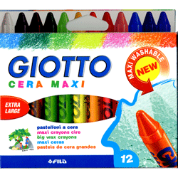 太い軸で描ける　GIOTTO　ジオットセラマクシクレヨン12色