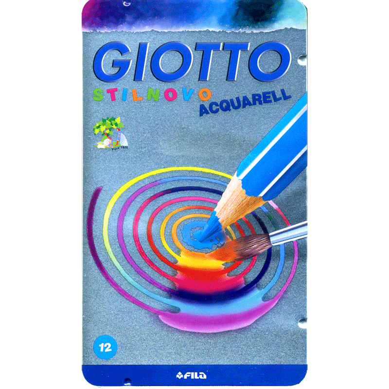 【名入れ無料】描いたところが水彩画のようにぼかせる　FILA　GIOTTO　STILNOVO ACQUARELL 色鉛筆12色