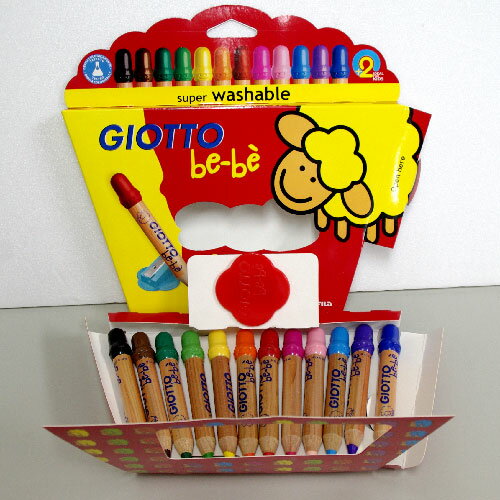 【名入れ無料】色鉛筆・クレヨン・水彩が楽しめる! GIOTTO ジオットベベ色鉛筆12色