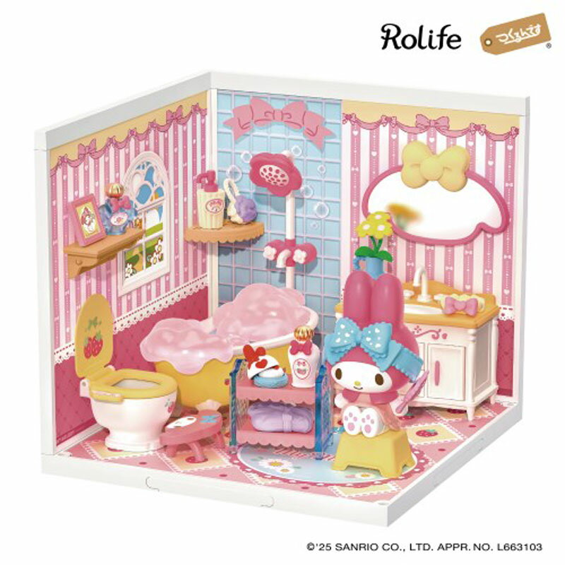 Rolife つくるんです DIY! つくろう！ミニチュアハウス マイメロディのバスルーム robotime スーパークリエイターシリーズ インテリア ギフト プレゼント 知育玩具 おうち時間 大人の趣味 クリスマス