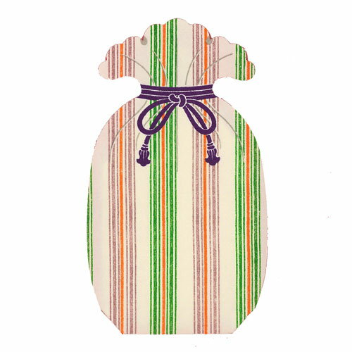 福井朝日堂　和紙の版画刷り 巾着のぽち袋（小）縦縞　FMB-1277