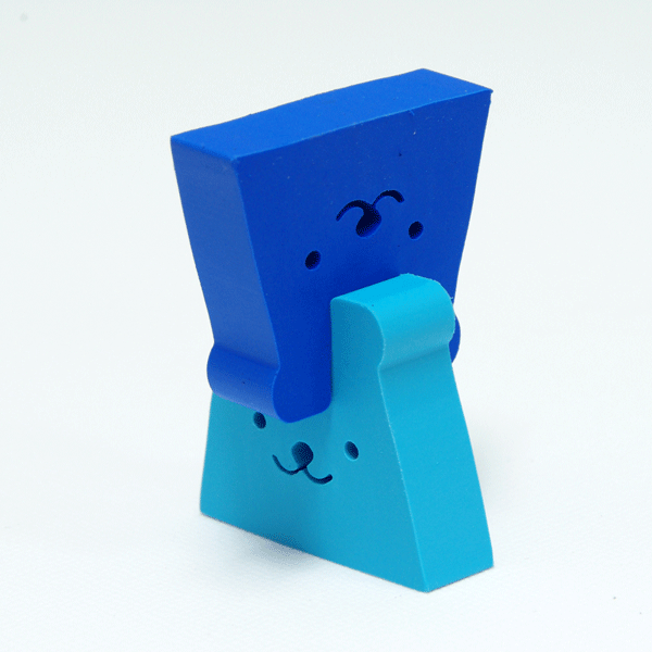 EP-KN2 組んで楽しいツイン消しゴム　ニコッ！と笑顔が2個くっついた　どうぶつニコケシ　くま（紺・水..