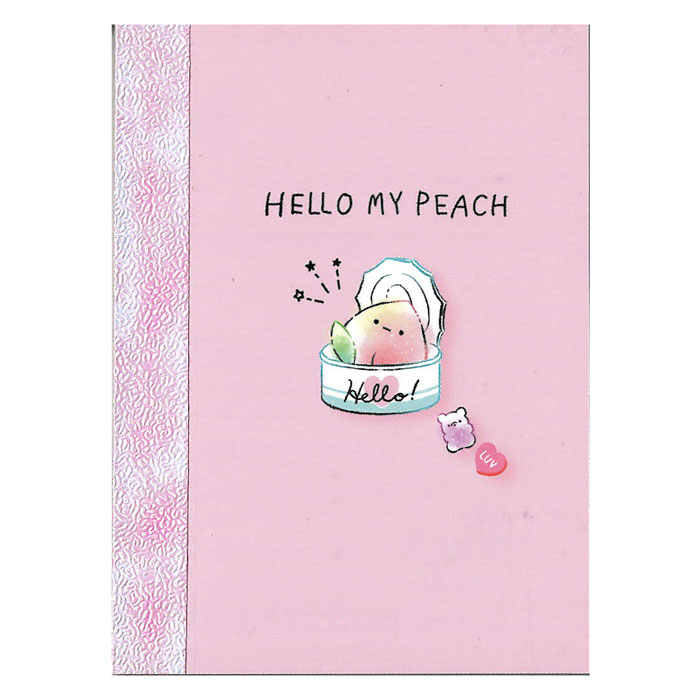 クラックス ミニメモ HELLO MT PEACH 2柄 90枚 日本製 メモ帳 プチギフト お礼 20冊までメール便対応 文具 大人かわいい