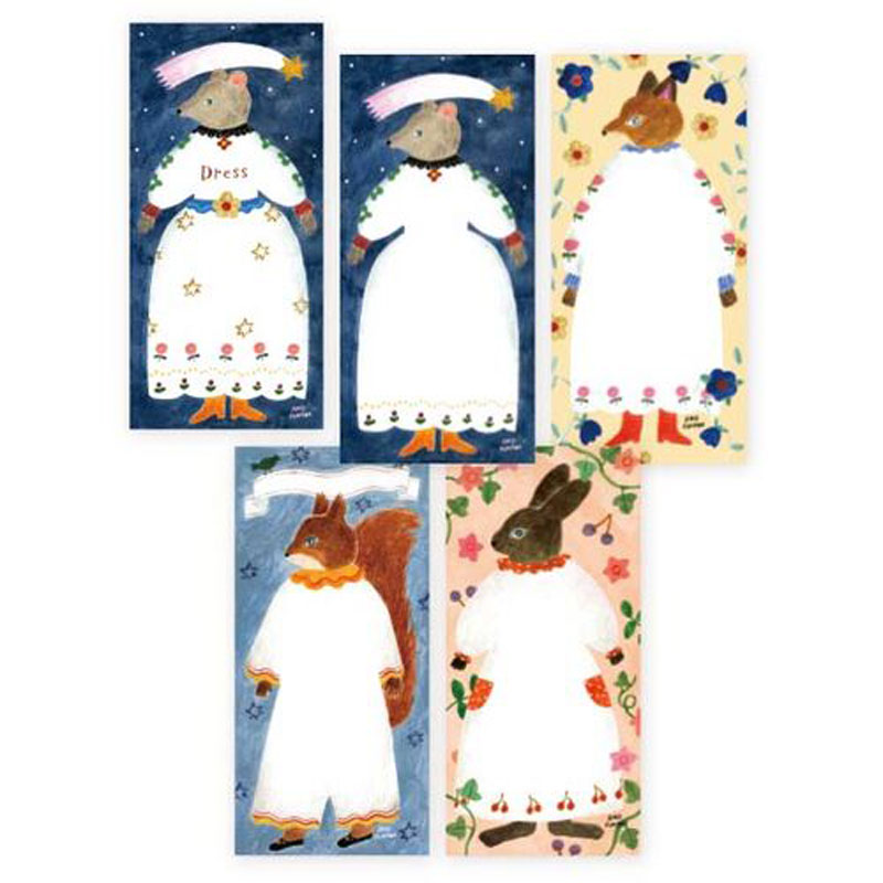 Aiko Fukawa 一筆箋 Dress 4柄 20枚 表現社 オシャレ プレゼント