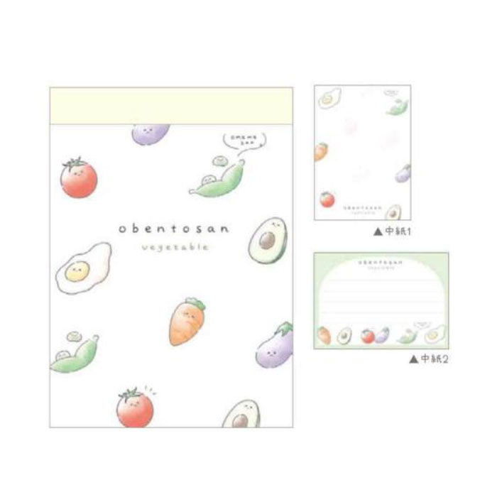 クラックス おべんとさん ミニメモ ベジタブル 2柄 80枚 日本製 女子文具 プレゼント メモ帳 プチギフト お礼 20冊までメール便対応 文具 大人かわいい