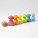 グリムス Pastel Mushrooms パステルマッシュルーム 木製 おもちゃ インテリア 積み木 レインボーウッド 知育玩具 保育園 幼稚園 プレゼント ...