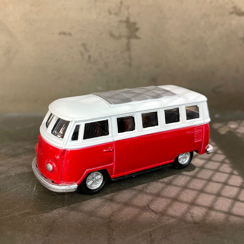 アンティーク鉛筆削り レッドバス カラー ワゴン ミニシャープナー レトロ コレクション プチギフト 文房具 プレゼント 置物