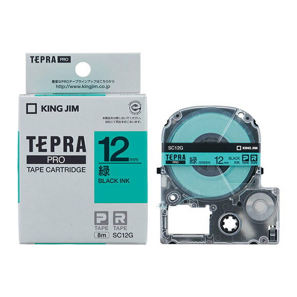 【送料無料】キングジム　「テプラ」PROテープカートリッジ カラーラベル(パステル)　SC12G　テープ色:..