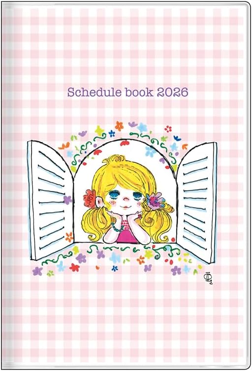 サンスター文具 水森亜土 グッズ キャラクター手帳 2026年 月間B7 ピンク S2959232