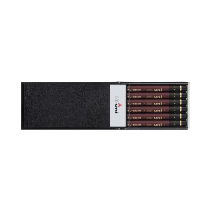 Rakuten - 三菱鉛筆 ハイユニ HU 【H〜10H】 硬度全10種 1ダース MITSUBISHI Pencil Hi-uni 学校 試験 勉強 色鉛筆 プラケース