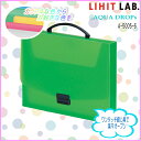 ワンタッチ綴じ具 ピンドットエンボス入り表紙 AQUA DROPs キャリングバッグ 黄緑 【メール便不可】