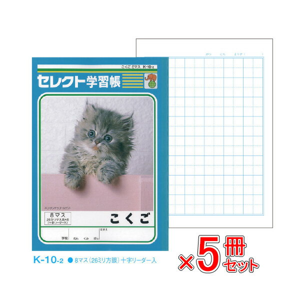 Rakuten - 《5冊セット》 ノート b5 自由帳 文房具 【K-10-2】セレクト学習帳 国語(こくご) 8マス 学級文具 学習支援 【メール便可】 [M便 1/1]