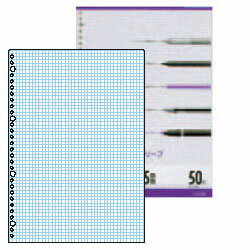 ルーズリーフ 30穴 A4 5mm方眼罫 50枚【メール便可】 [M便 1/2]