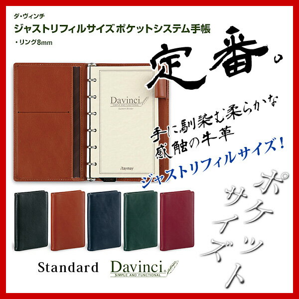 ダ・ヴィンチ ビジネススタンダート ジャストリフィルサイズ・ポケットシステム手帳【お名入れは別料金です】【楽ギフ_名入れ】【メール便不可】