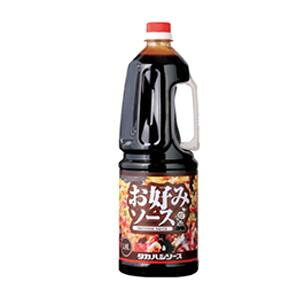 フルーティーで爽快な味わいと濃厚な旨みが特徴のオールマイティーなお好みソースです。内容量1.8Lサイズ個装サイズ：22.5×43.5×34.5cm重量個装重量：18000g仕様賞味期間：製造日より720日生産国日本栄養成分エネルギー153kcal、タンパク質2.0g、脂質0.1g、炭水化物36.0g、食塩相当量5.2g(100gあたり)原材料名称：お好みソース糖類(ぶどう糖果糖液糖(国内製造)、砂糖)、野菜・果実(トマト、りんご、デーツ)、アミノ酸液、醸造酢、澱粉、食塩、醤油、魚介エキス、ポークエキス、香辛料、酵母エキス、椎茸エキス/酒精、調味料(アミノ酸等)、カラメル色素、増粘剤(キサンタン)、(一部に小麦・大豆・豚肉・りんごを含む)アレルギー表示大豆、豚肉、りんご、小麦（原材料の一部に含んでいます）保存方法常温保存製造（販売）者情報【製造者】高橋ソース(株)〒367-0063埼玉県本庄市下野堂604-7fk094igrjs