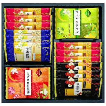 心華やぐ金澤兼六製菓の「兼六の華」。小京都金沢をコンセプトに、色鮮やかに仕上げた一品です。※北海道・沖縄・離島は別途運賃が発生致します。※お届け先が北海道の場合は、日曜日・祝日のお届けが出来ません。※開封後は早めにお召し上がりください。内容量18枚サイズ250×250×45mm個装サイズ：25.0×25.0×4.5cm重量323g個装重量：323g仕様賞味期間：製造日より120日セット内容海老カレー×6枚えびまめ花煎餅×3枚つぶやきサラダ×3枚黒ごま入り玄米煎餅×3枚海老胡椒×3枚生産国日本原材料名称：米菓アレルギー表示乳、えび、ごま、大豆、豚肉（原材料の一部に含んでいます）保存方法直射日光・高温多湿の場所をさけ、常温で保存してください。製造（販売）者情報【製造者】株式会社　金澤兼六製菓　三重工場〒518-0809　三重県伊賀市西明寺2380-1fk094igrjs