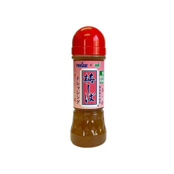 国産梅使用・かくし味に梅と相性のよい、こんぶ茶を使用。かつおのうま味と『梅しば』を刻んで加えたさわやかで豊かな風味。内容量200mlサイズ個装サイズ：23×17×18cm重量個装重量：3200g仕様賞味期間：製造日より180日セット内容200ml×12本生産国日本原材料名称：分離液状ドレッシング醸造酢(国内製造)、果糖ぶどう糖液糖、醤油、食塩、食用植物油脂、みじん切り梅漬、梅肉、鰹節エキス、でん粉、こんぶ茶、酵母エキス、鰹節/香料、酸味料、(一部に小麦・大豆を含む)保存方法直射日光を避け常温保存製造（販売）者情報株式会社ポールスタアfk094igrjs