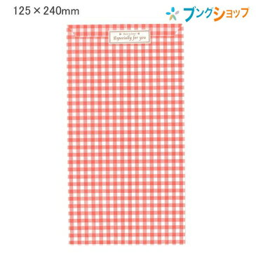 マルアイ ラッピング チェック柄封筒赤 125x240mm 長3封筒 サ-N183R 日用品雑貨 丸愛 包装紙 贈答用包み 贈答用包装袋 ギフトラッピング用品 プレゼント シンプルデザイン封筒 チェック柄 サービス袋 平袋タイプ