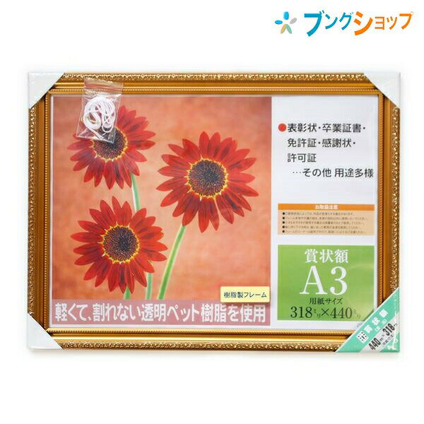 イワタ 賞状額 賞状額 金消 A3 樹脂製フレーム シュリンクパック