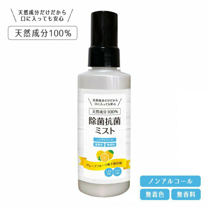 除菌抗菌ミスト 天然成分100% ノンアルコール・無着色・無香料 120ml こどもに安心 安全 携帯 手のひらサイズ セカンドバッグにすっぽり【4562366441799】