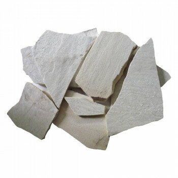 マツモト産業 乱形石材 アルビノホワイト 厚さ15〜30mm内外 約0.25m2/パック売り(約12kg) 4549081531639