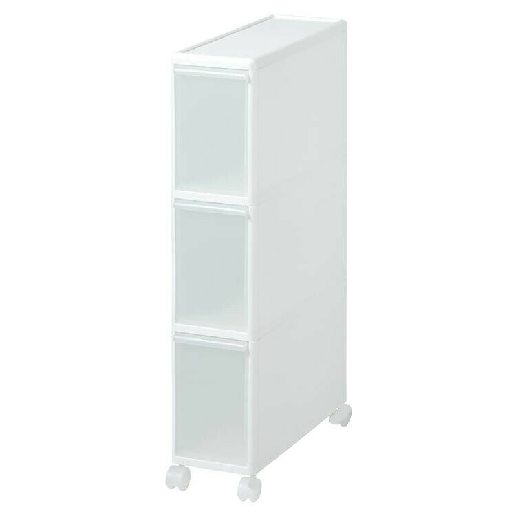 Sink Side Racks - 吉川国工業所　収納ストッカー　スリムストレージ トールストッカー　3段　幅17cm　(キャスター付き)　ホワイト　TS-30 4979625211992