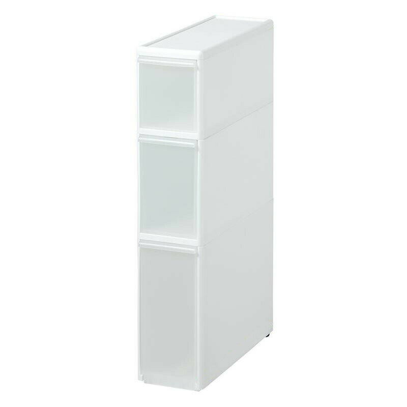 Slim Kitchen Racks - 吉川国工業所　収納ストッカー　スリムストレージ トールストッカー　3段　幅17cm　(コロ付き)　ホワイト　TS-111 4979625212005